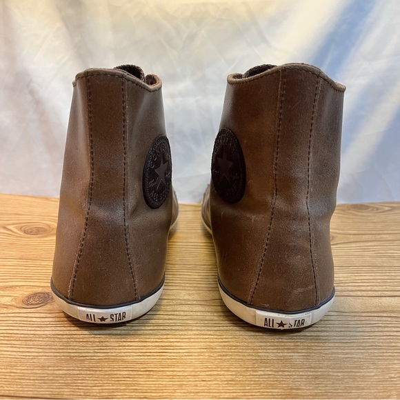 Converse Chuck Taylor All Star Hi Tops Brown Leather Size 10 - Picture 4 of 12